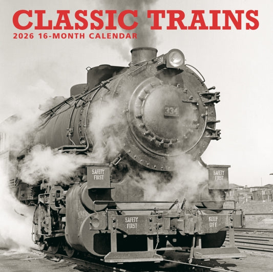 Trains Square Wall Sunday Start Calendar