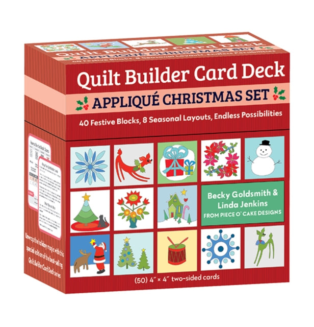 Quilt Builder Card Deck Applique Christmas Set: 40 Festive Blocks, 8 Seasonal Layouts, Endless Possibilities