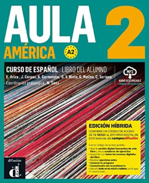 Aula America: Libro del alumno + ejercicios + MP3 desc. 2 (A2) - EDICION H\I