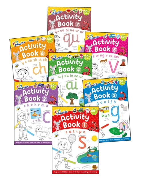 Jolly Phonics Activity Books 1-7: in Precursive Letters (British English edition)