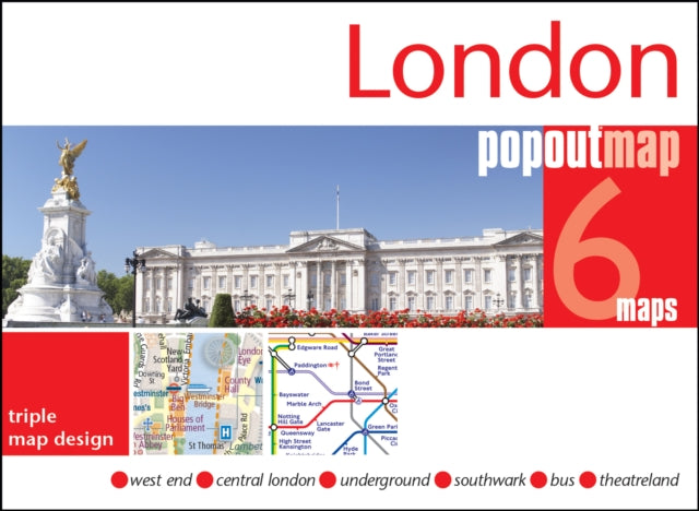 London PopOut Map - 3 pop up maps in 1 pocket size format: pop up city map and tube map of London
