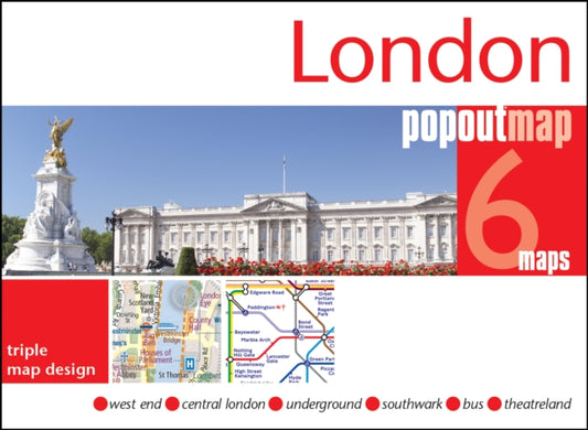 London PopOut Map - 3 pop up maps in 1 pocket size format: pop up city map and tube map of London
