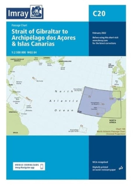 C20 Strait of Gibraltar to Archipelago dos Acores & Islas Ca: Passage Chart