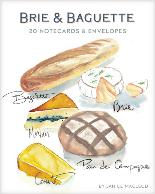 Brie & Baguette Notes: 20 Notecards & Envelopes