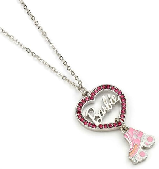 Barbie Crystal Heart and Roller Skate Necklace