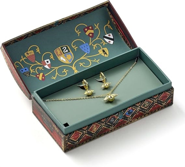 Harry Potter Quidditch Gift Box with cute Golden Snitch Necklace & Earrings