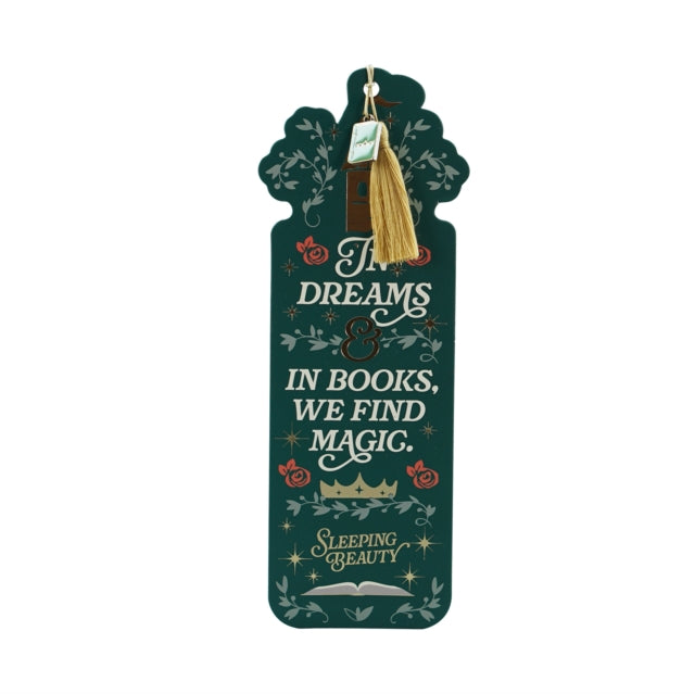 Shaped Bookmark (Gold Foil) Charm & Tassel - Sleeping Beauty