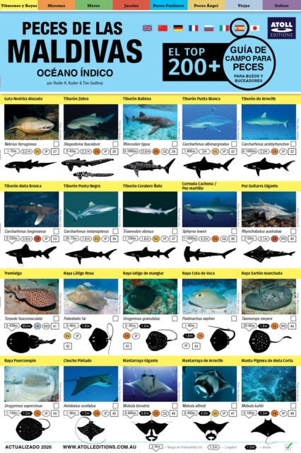 Maldivas Guia De Campo Para Peces: El Top 200+ (Spanish)