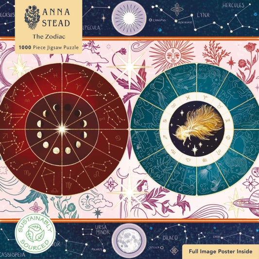 Adult Sustainable Jigsaw Puzzle Anna Stead: The Zodiac: 1000-pieces. Ethical, Sustainable, Earth-friendly