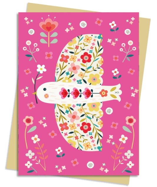 Bee Brown: Pink Floral Dove Greeting Card Pack: Pack of 6