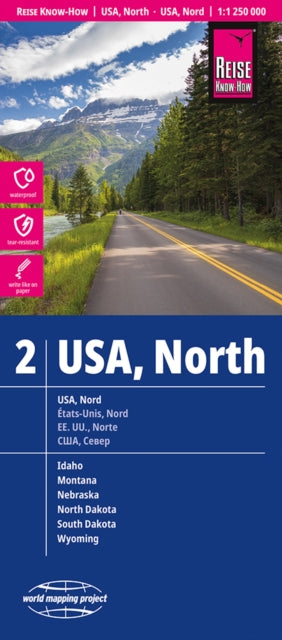 USA North Road Map (2) 1:1,250,000 scale: Waterproof and tear resistant