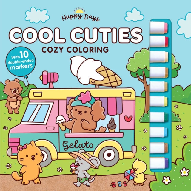 Cool Cuties: Cozy Coloring Kit: Deluxe Folder with 10 Markers!