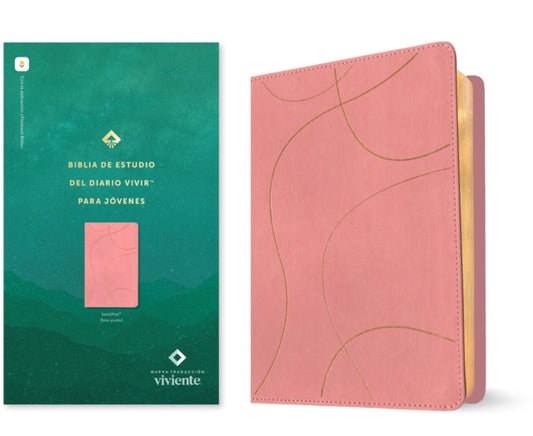 Biblia de Estudio del Diario Vivir Para Jovenes Ntv (Sentipiel, Rosa Pastel, Letra Roja, Habilitada Para Filament)