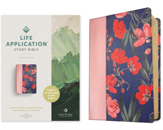 NLT Life Application Study Bible, Third Edition (Leatherlike, Pink Evening Bloom, Red Letter)