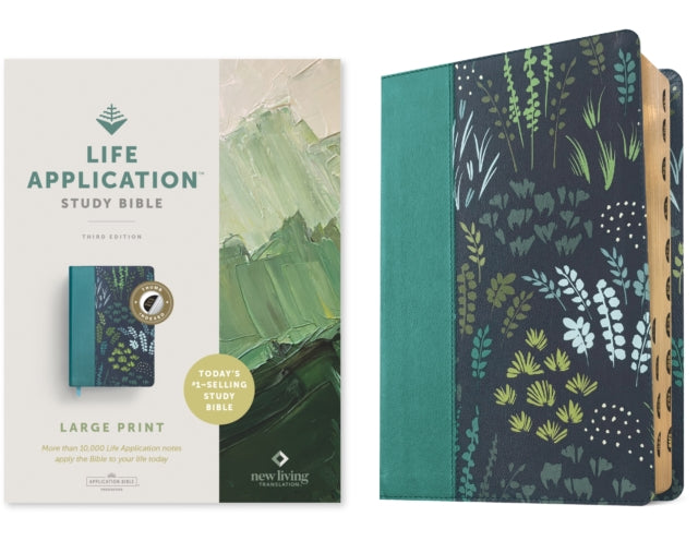 NLT Life Application Study Bible, Third Edition, Large Print (Leatherlike, Meadow Teal, Indexed, Red Letter)