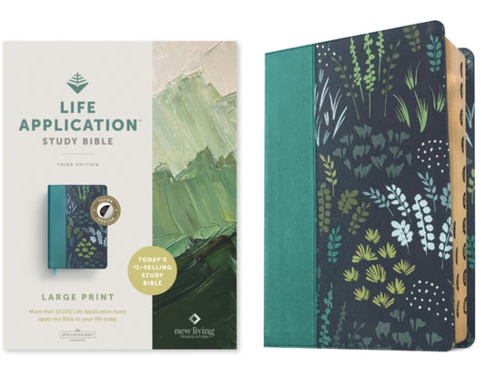 NLT Life Application Study Bible, Third Edition, Large Print (Leatherlike, Meadow Teal, Indexed, Red Letter)