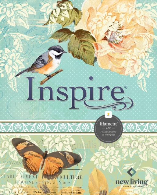 Inspire Bible NLT (Hardcover Leatherlike, Aquamarine, Filament Enabled): The Bible for Coloring & Creative Journaling