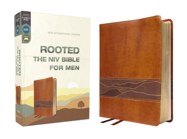 Rooted: The NIV Bible for Men, Leathersoft, Brown, Comfort Print: Shaping Men for Faithful Living in Today's World