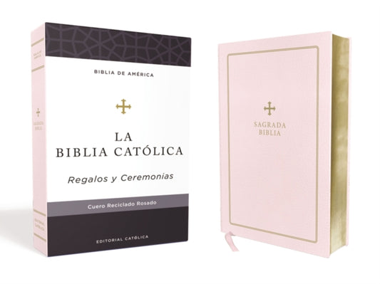 Biblia Catolica, Regalos y Ceremonias, Piel reciclada, Rosado, Comfort Print