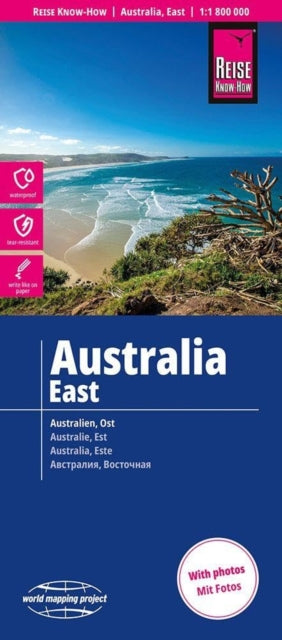 Australia East 1:1,800,000 scale map: Waterproof and tear resistant