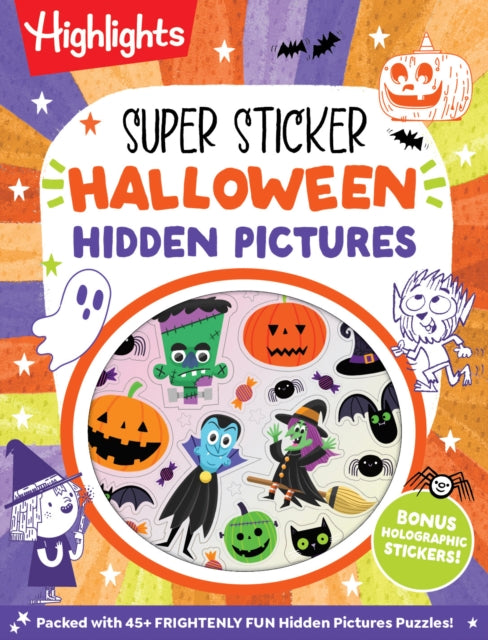 Super Sticker Halloween Hidden Pictures: Halloween Sticker Activity Book with Holographic Foil Stickers and Puzzles, Halloween Kids Gift for Ages 6 and Up