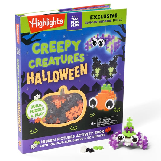 Creepy Creatures Halloween: Build, Puzzle & Play: Build, Puzzle & Play: Hidden Pictures Activity Book with 100 Plus-Plus Blocks and 50 Stickers, Glow-in-the-Dark Pieces and Puzzles for Kids 5 and Up