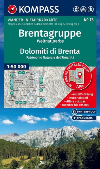 Brentagruppe - Dolomiti di Brenta Hiking and Cycling Map: 1:50,000 scale