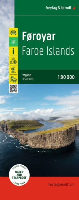 Faroe Islands Road Map: 1:90,000 scale