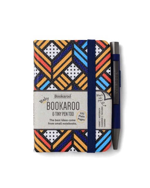 Bookaroo - A7 Baby Notebook & Pen - Navy & Yellow - Geo cover