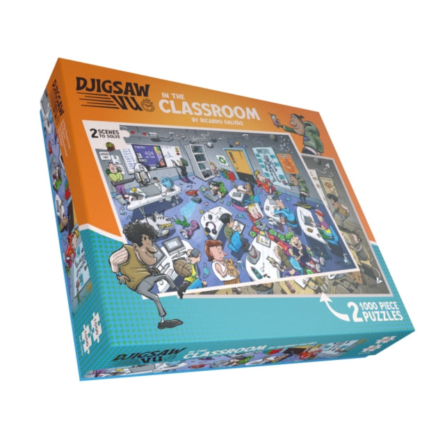 Djigsaw Vu In the Classroom 2 x  1000 Piece Jigsaw Puzzle Set cover