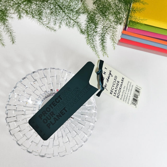 Recycled Leather Bookmark - Emerald Green (Luxury) New cover