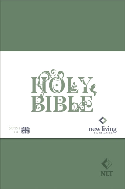 NLT Holy Bible – New Living Translation, British Text Version in Green Soft–tone Flexiback Binding cover