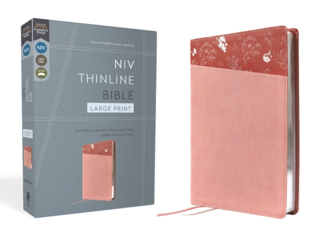 NIV, Thinline Bible, Large Print, Leathersoft, Pink, Red Letter, Comfort Print cover