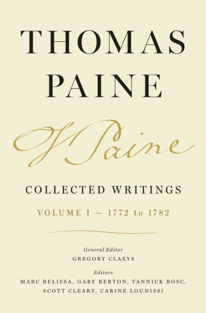 Thomas Paine Collected Writings, Volume 1 – 1772 to 1782 cover