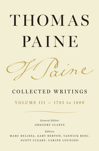 Thomas Paine Collected Writings, Volume 3 – 1793 to 1809 cover