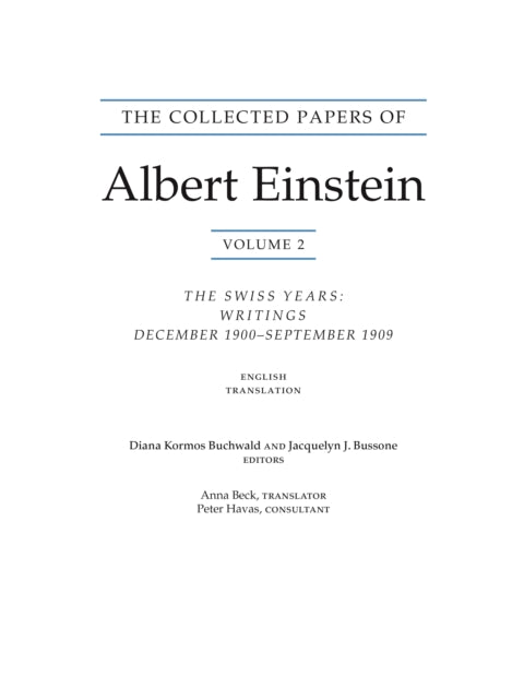 The Collected Papers of Albert Einstein, Volume 2 (Translation Supplement) cover