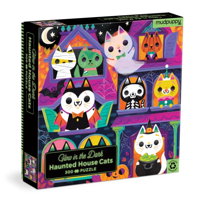 Haunted House Cats 300 Piece Glow in the Dark Puzzle cover
