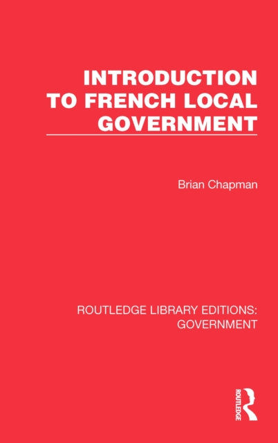 Introduction to French Local Government cover
