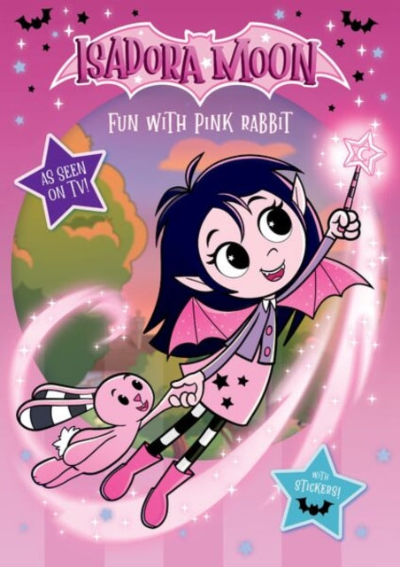 Isadora Moon: Fun With Pink Rabbit, packed with puzzles, colouring, drawing, and stickers! Based on the top rated animated TV tv series, from the world of Harriet Muncaster cover