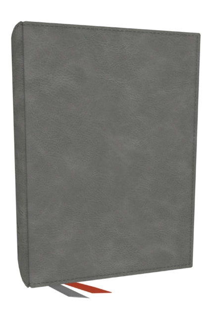 NKJV, Journal the Word Bible: Reflect, Journal or Create Art Next to Your Favorite Verses (Gray Leathersoft, Red Letter, Comfort Print) cover
