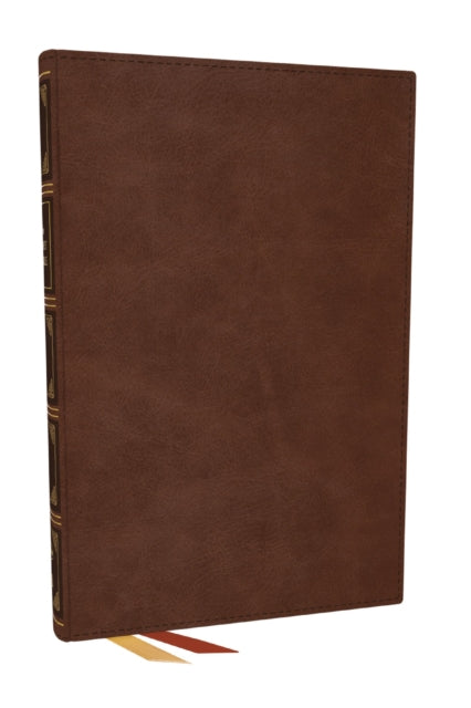 NKJV, Thinline Bible, Large Print, Brown Leathersoft, Red Letter, Comfort Print cover