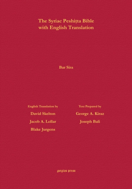 Bar Sira According to the Syriac Peshitta Version with English Translation cover
