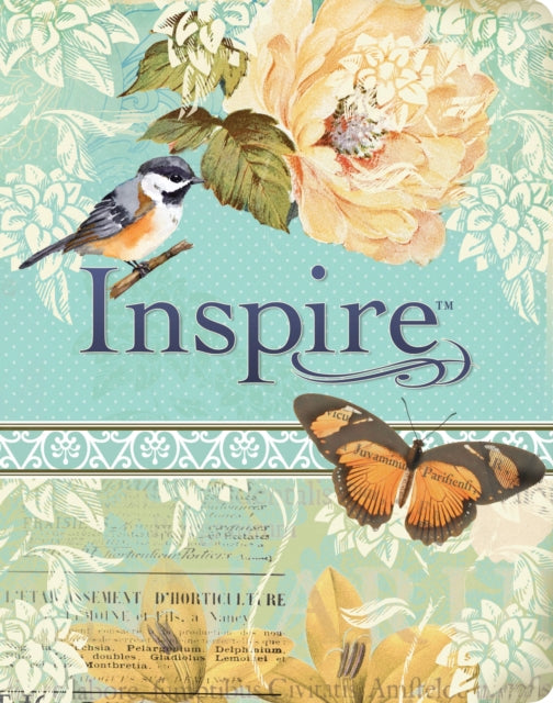 Inspire Bible NLT, Filament Enabled (LeatherLike, Vintage Blue/Cream) cover