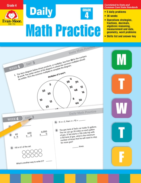 Daily  Math Practice, Grade 4 Te cover