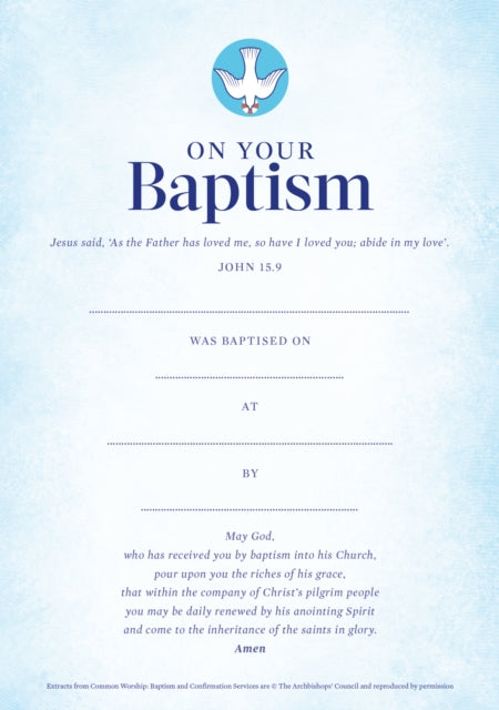 Baptism Certificates Contemporary (pack of 20) cover