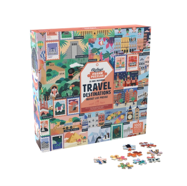 50 Awe-Inspiring Travel Destinations Bucket List 1000-Piece Puzzle cover