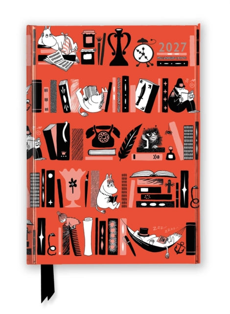 Moomin Bookshelves 2027 Luxury Diary Planner - Page to View with Notes cover