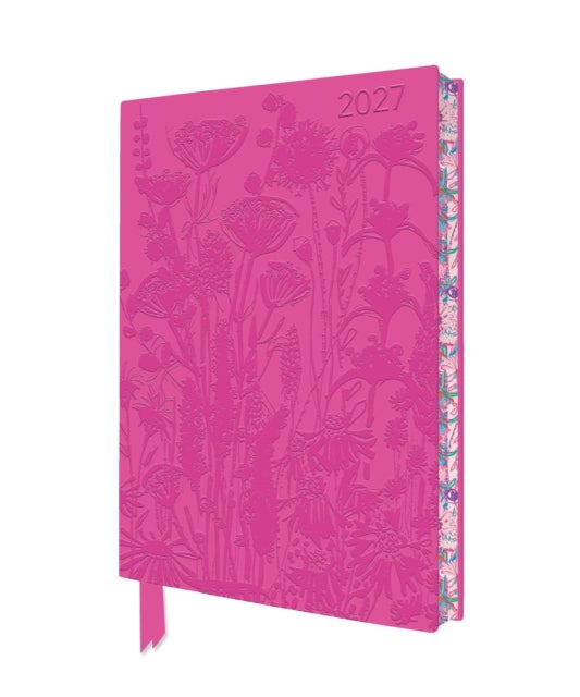 Lucy Innes Williams: Pink Garden House 2027 Artisan Art Vegan Leather Diary Planner - Page to View with Notes cover
