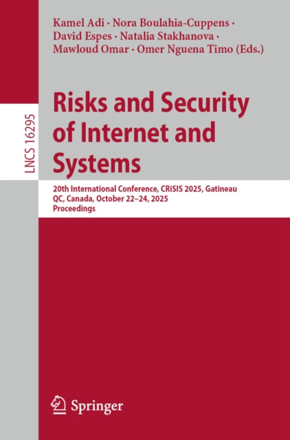 Risks and Security of Internet and Systems cover