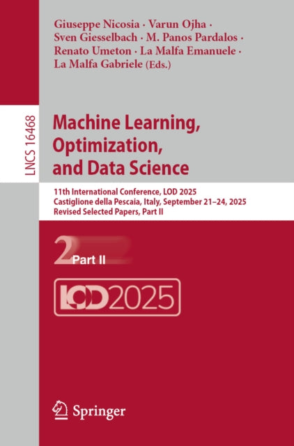 Machine Learning, Optimization, and Data Science cover